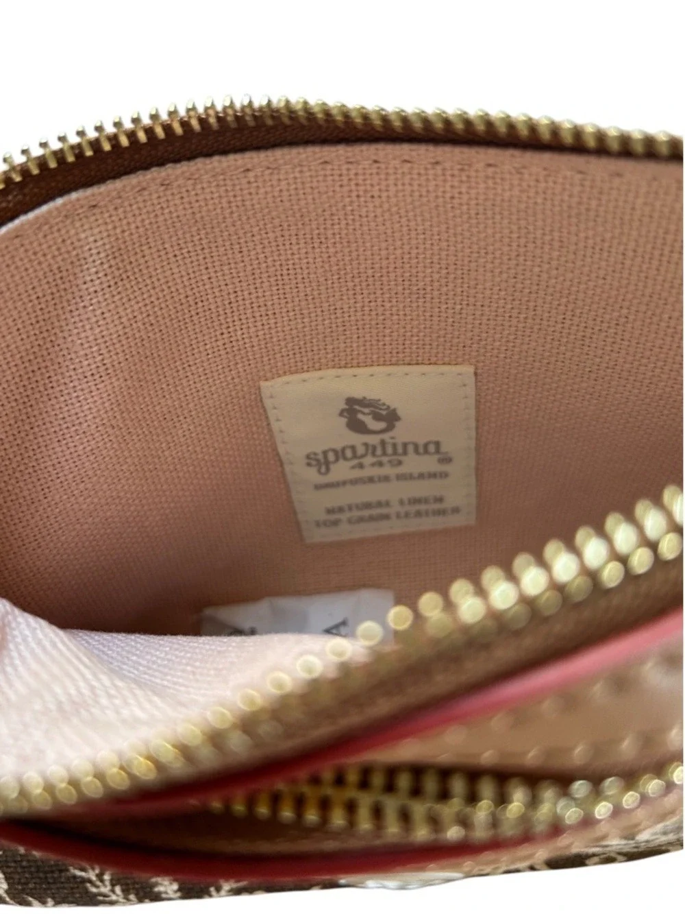 NWT Spartina 449 Wristlet Botanical Print Leather Strap